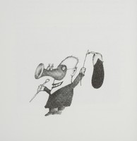 L' Aubergine (vessie), dessin publié dans<em> Linnéaments</em> de André Balthazar et Roland Breucker paru aux Editions Le Daily-Bul en 1997